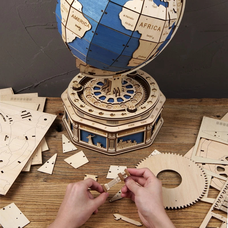 Robotime Globus Erde 567pcs 3D Holz Puzzle Spiele Ozean Karte Ball Montieren Modell Spielzeug Xms Geschenk für Kinder Jungen dropshipping